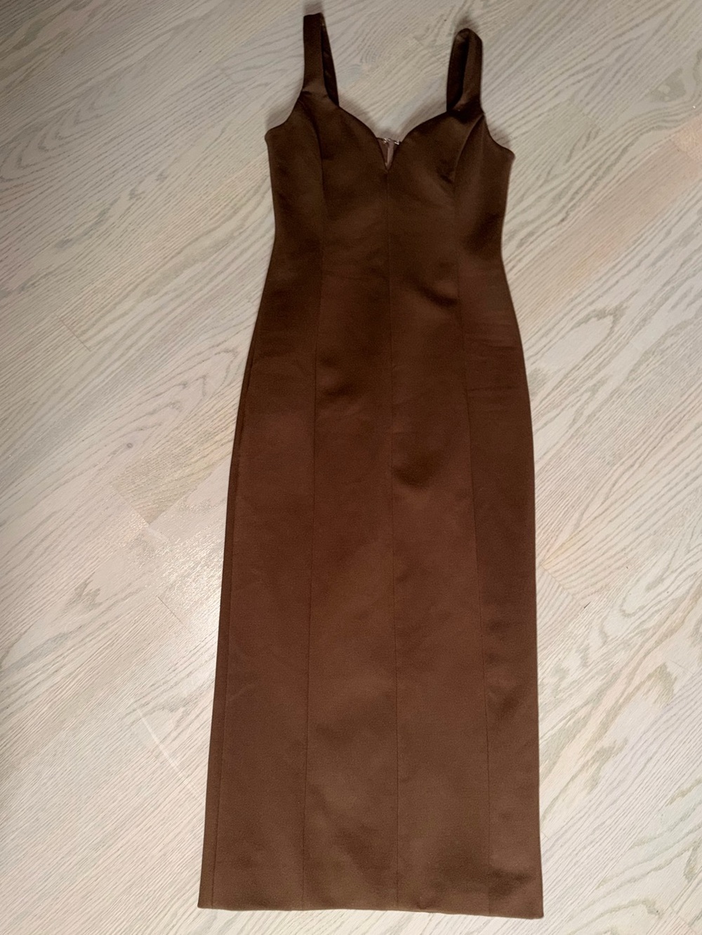 Elliatt Chocolate Brown Midi Sheath Dress, Size XS